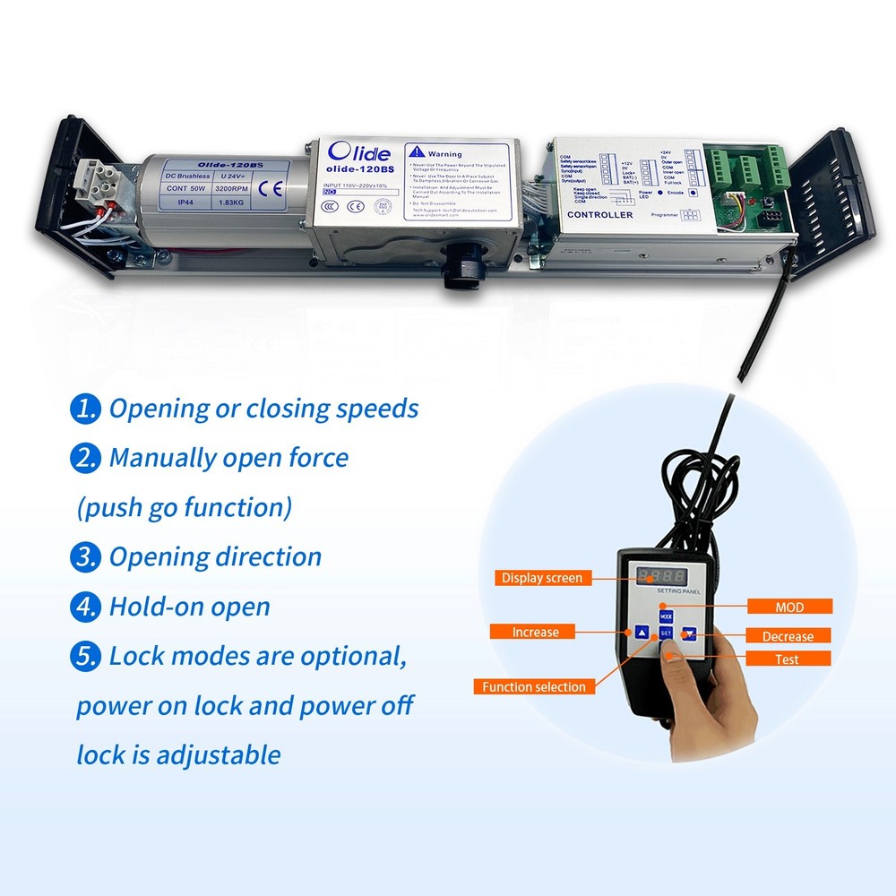 Automatic Swing Door Olide-120B with Wireless Push Panel and 880lbs Eletric Lock