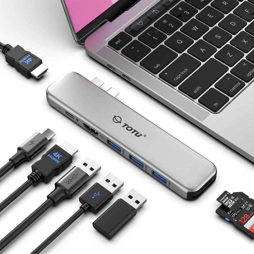 MacBook USB C Hub Multiport Adapter, 8 in 2 MacBook Docking Station with Dual...