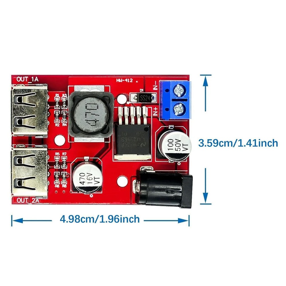 Stepdown Module 9V, 12V, 24V, 36V to 5V Lightweight Sturdy Volt Transformer