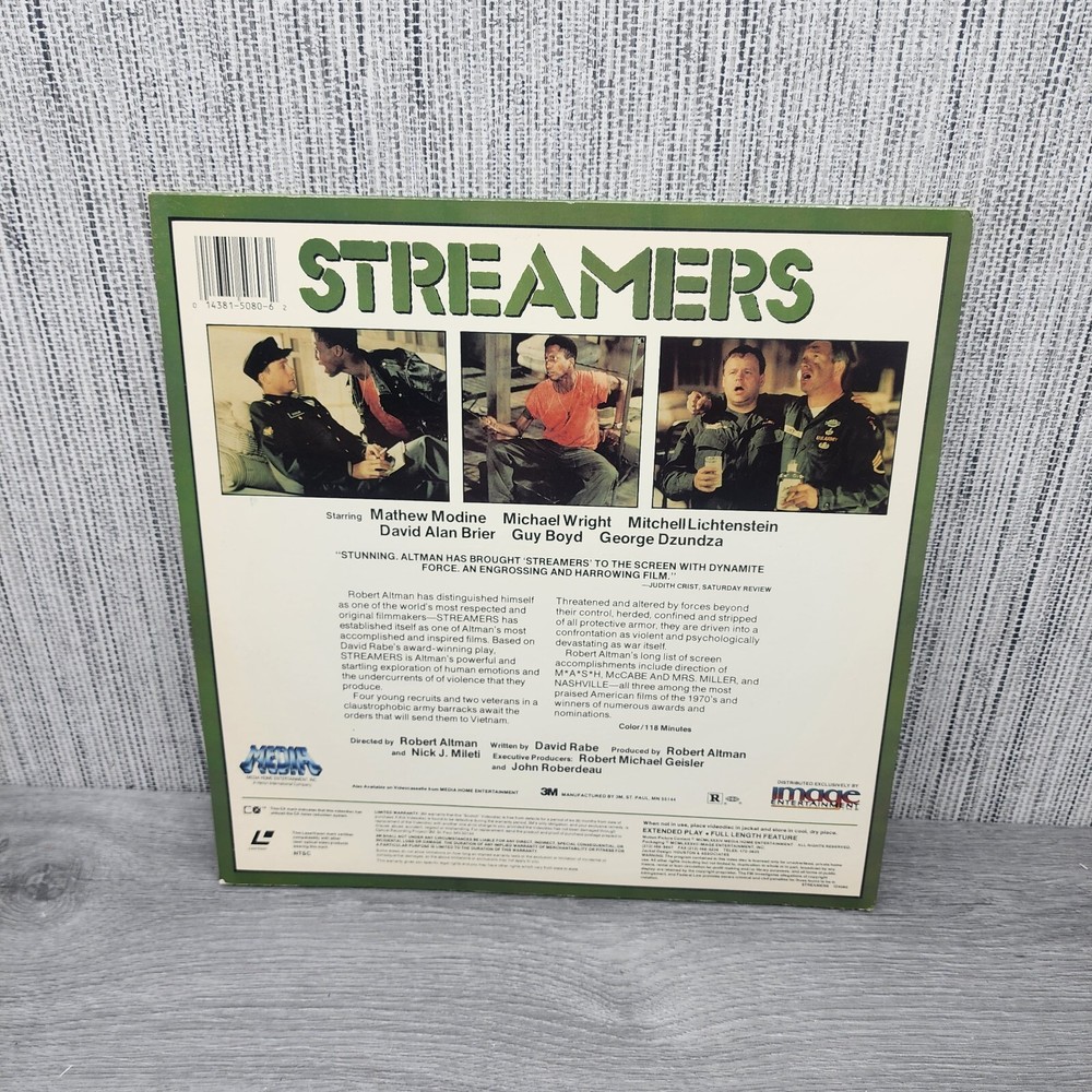 Streamers Laserdisc Mathew Modine David Alan Brier Michael Wright