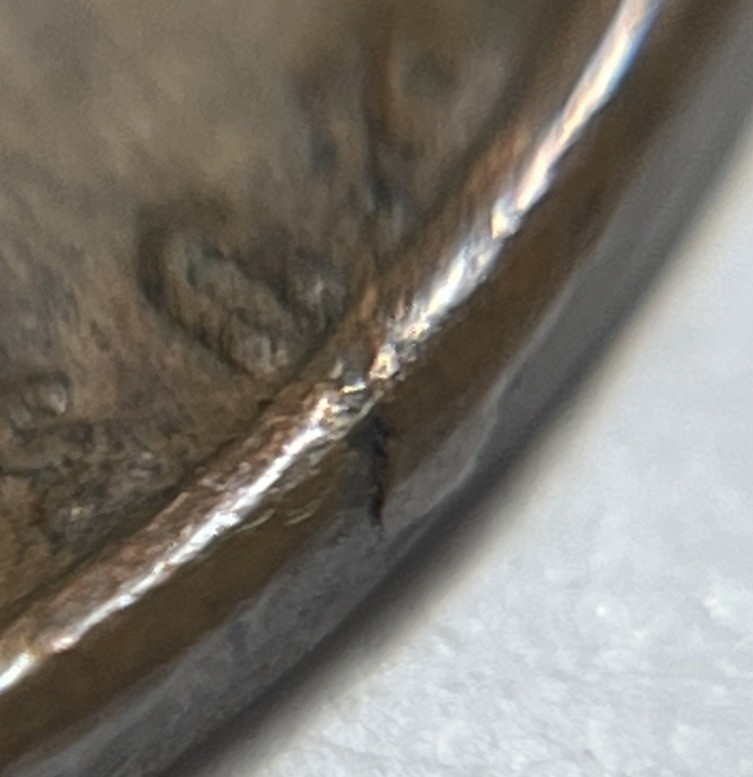 1946 D Wheat Penny Error Cracked Planchet Error