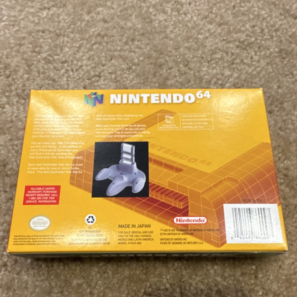 Nintendo Box Controller Pak Memory Card Gray For Nintendo 64. Box only.
