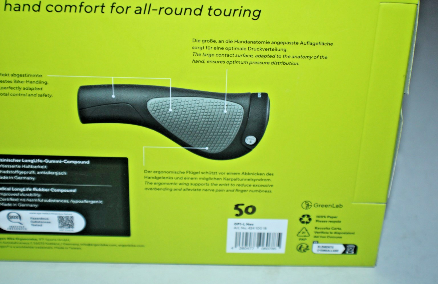 Ergon GP1-L Neo Bike Handlebar Grips Ergonomic Large Commuter Free USA Shipping!