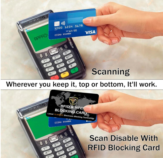 SaiTech IT 2 Pack RFID Blocking Card NFC Contactless 2pk-Black, Black