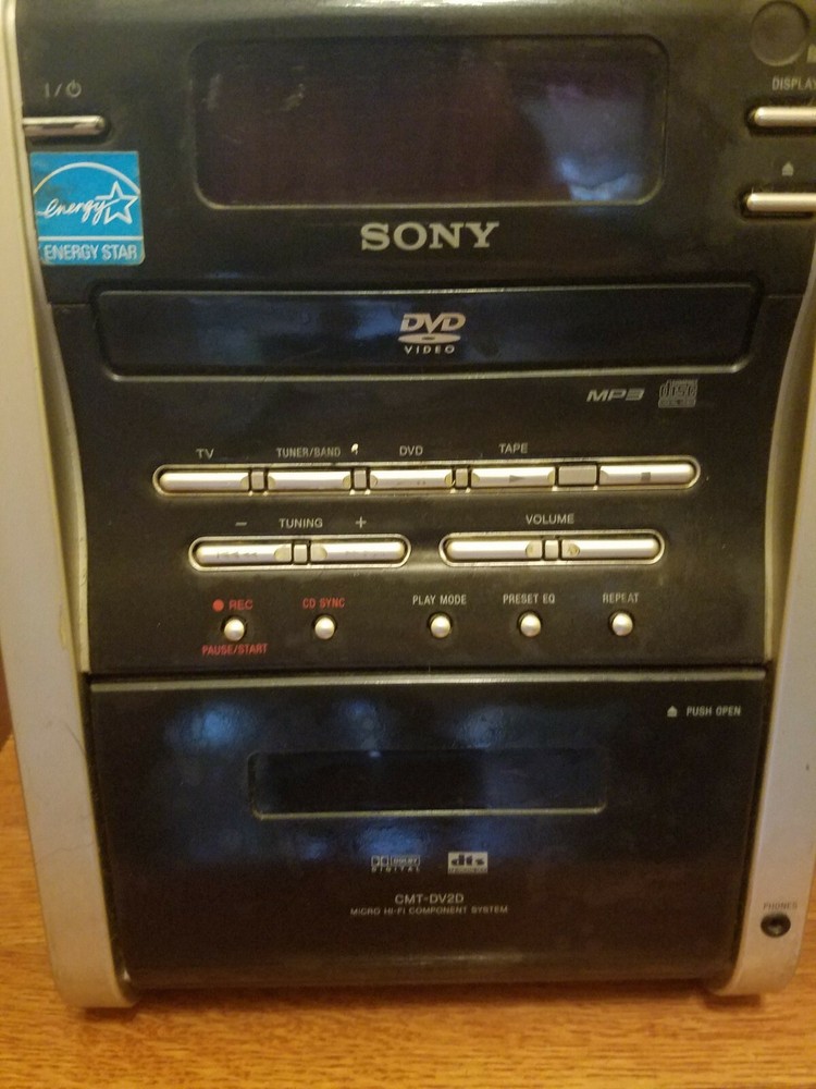 Sony Compact System DVD Deck Receiver Model CMT-DV2D With Speakers Rough