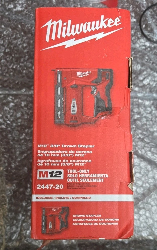 Milwaukee 2447-20 M12 12 Volt 3/8 Crown Stapler Cordless NEW Free Shipping. READ