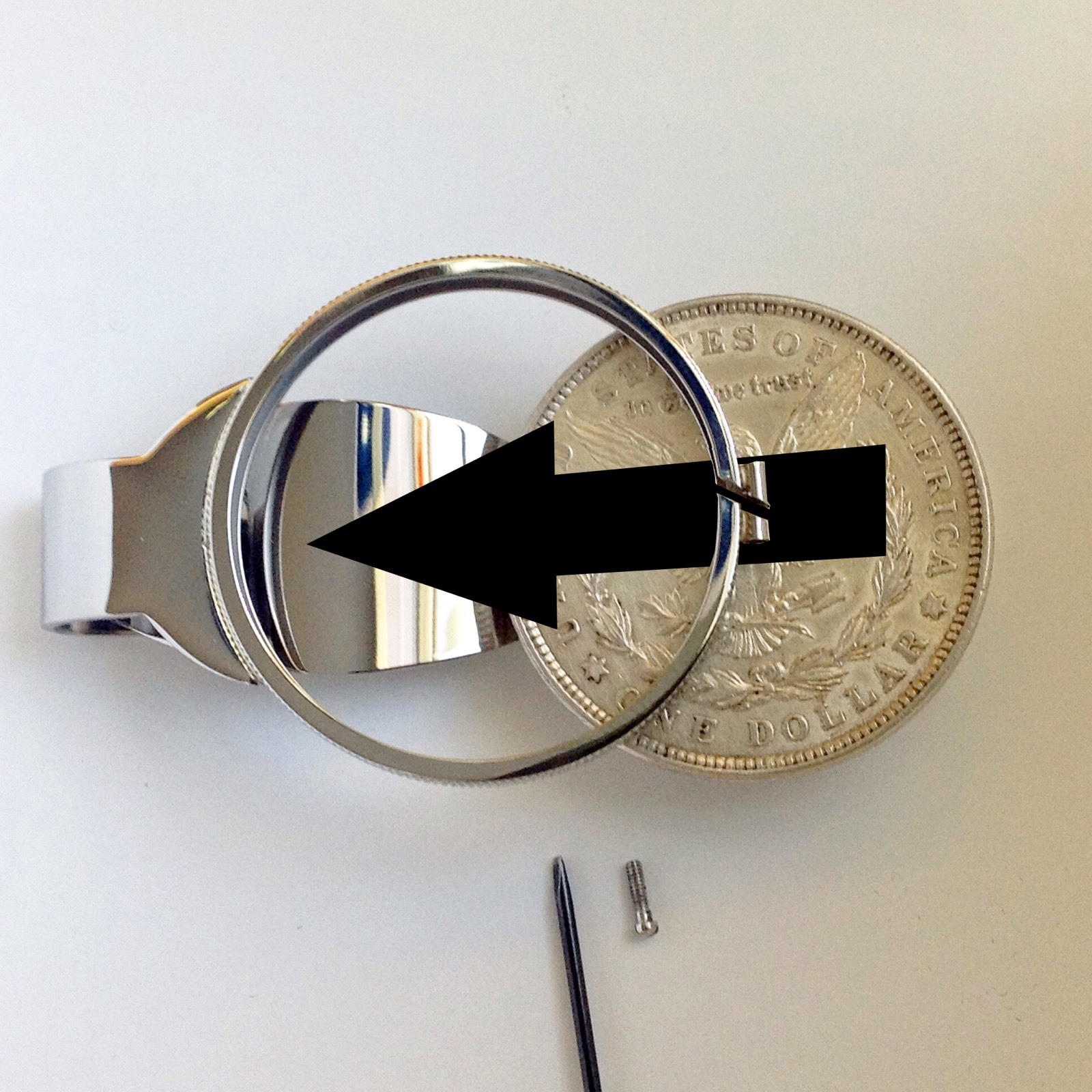 Morgan Peace Liberty silver dollar size money clip coin holder