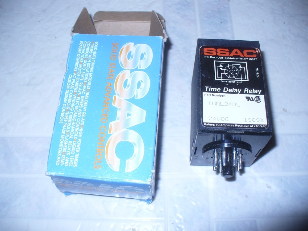*NEW* SSAC / SOLID STATE ADVANCED CONTROLS TDMH24DL TIME DELAY RELAY 24VDC 10AMP