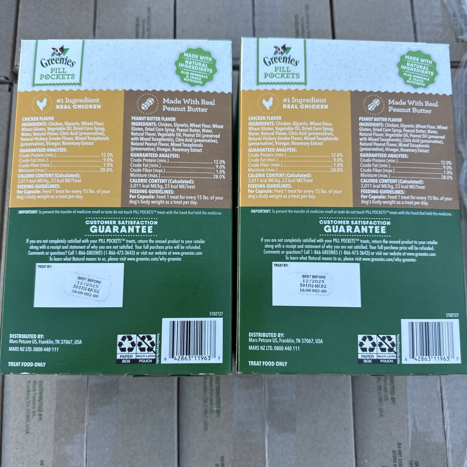 2 BOXES 120 Ct Greenies Pill Pocket Value Pack Chicken & Peanut Butter EXP 12/25