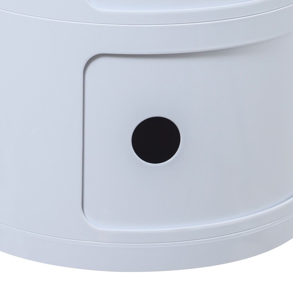 Modern Four layer Multifunctional End Table Storage Cabinet, Round Nightstand