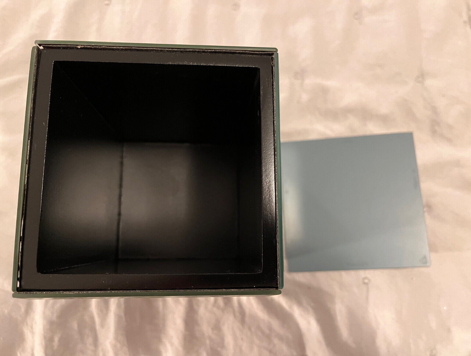 Bella Lux Mirror Glitter Bathroom Container Box Jar w Lid 5 3/8"x4"