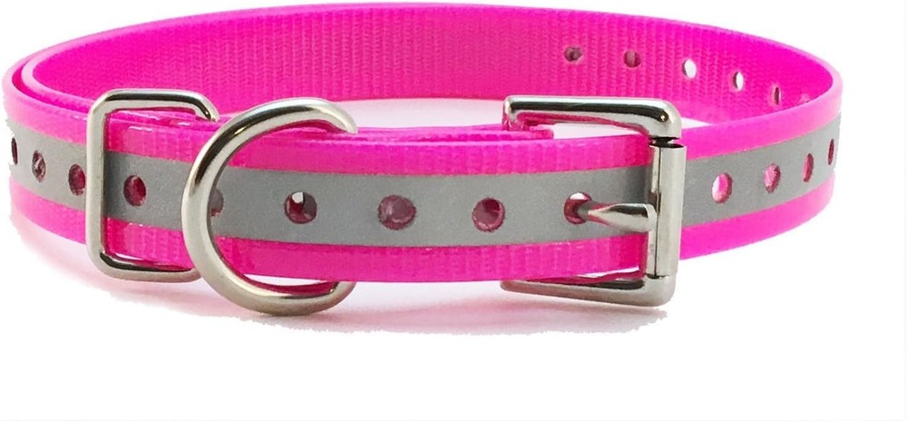 Universal 27.5" Adjustable Pink Reflective Dog Training Collar Replacement Strap