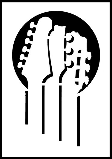 3"x4" Plastic Stencil - Guitar (RE161)*****