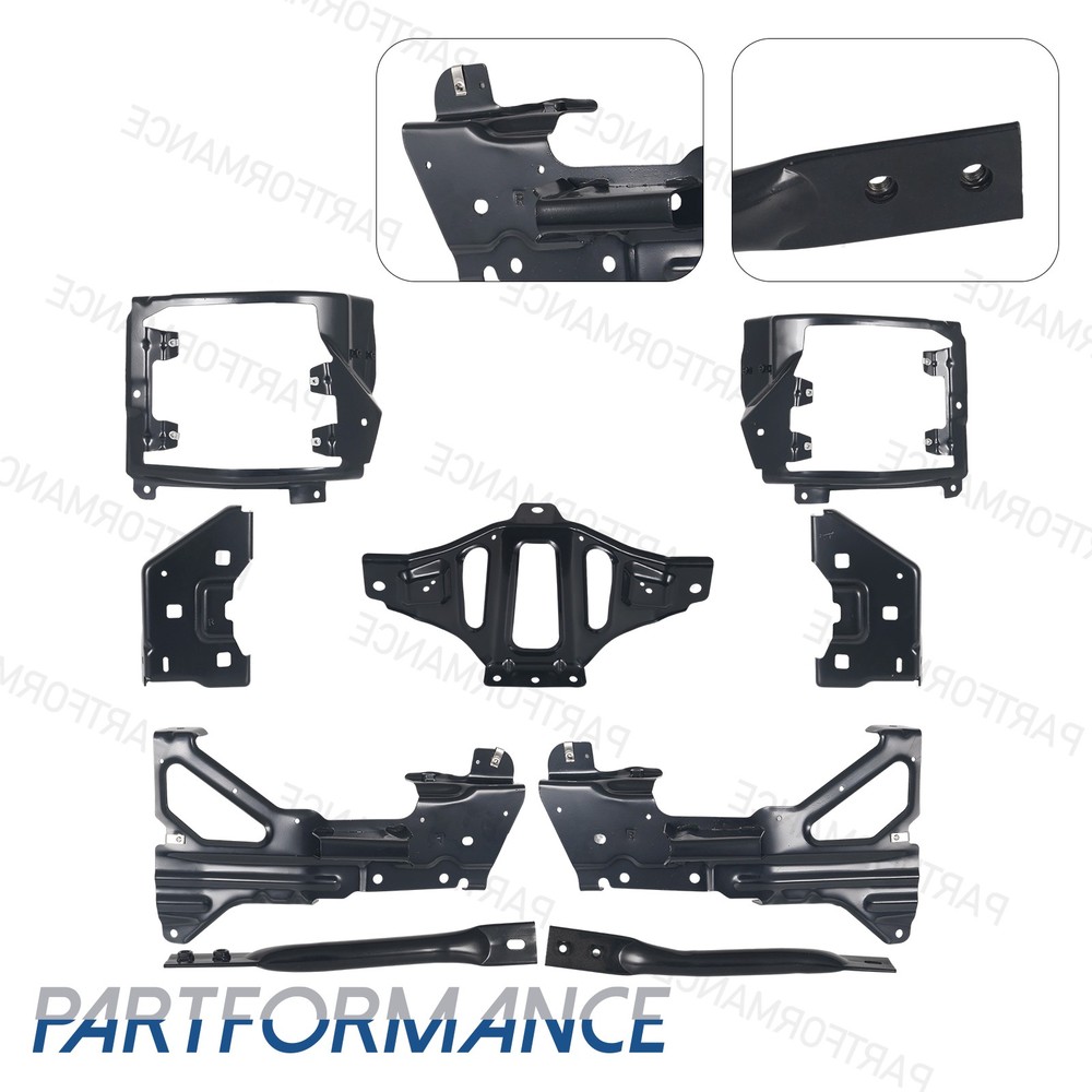 Fit 2016-2018 Chevy Silverado 1500 9Pcs Front Bumper Support Mount Bracket Set