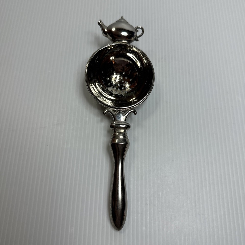 Vintage Godinger Silver Plated Tea Infuser Strainer Teapot Finial Kitchen
