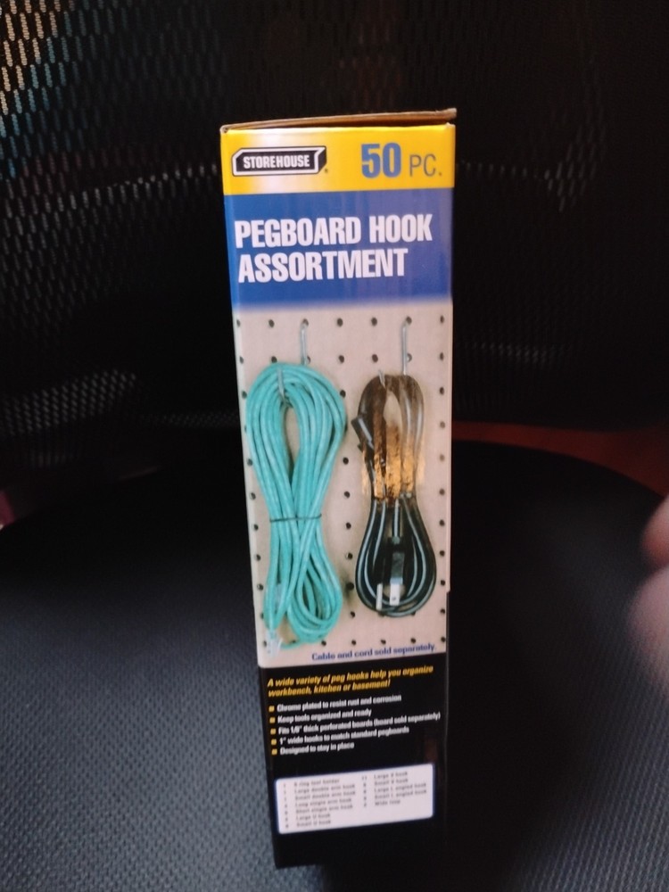 Harbor Freight Pegboard Hook Assortment Kit 50 PCs Peg Board Hooks NEW