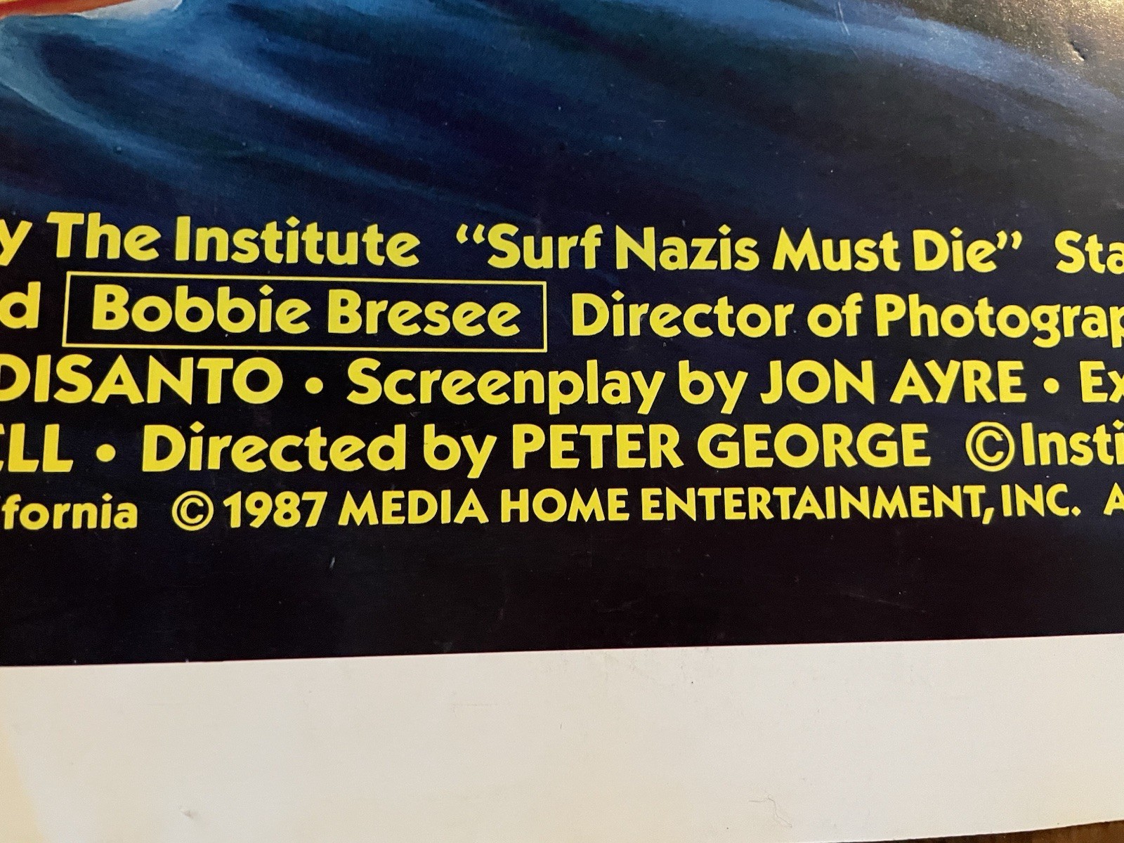 1987 SURF *** MUST DIE Movie Poster - Horror