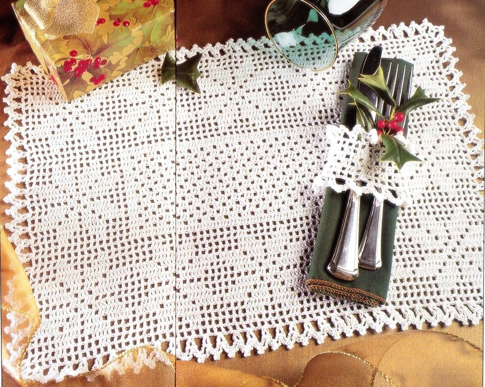 BEAUTIFUL Elegant Snowflakes Table Set/Decor/Crochet Pattern INSTRUCTIONS ONLY