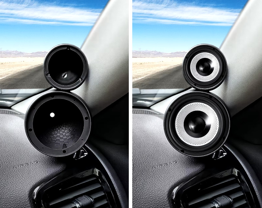 Tweeter Pods Midrange & Tweeter 2-Way Speaker Bracket Mount Enclosure Plastic