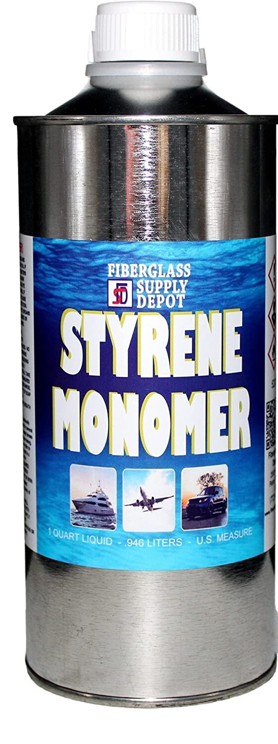 STYRENE MONOMER Resin/Gel Coat Thinner -BOAT-MARINE-PAINT-FIBERGLASS -  Quart