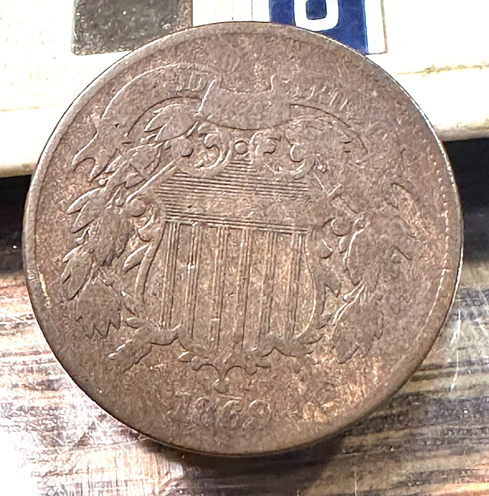 1869 2 Cent Piece Nice Original VG CHRC