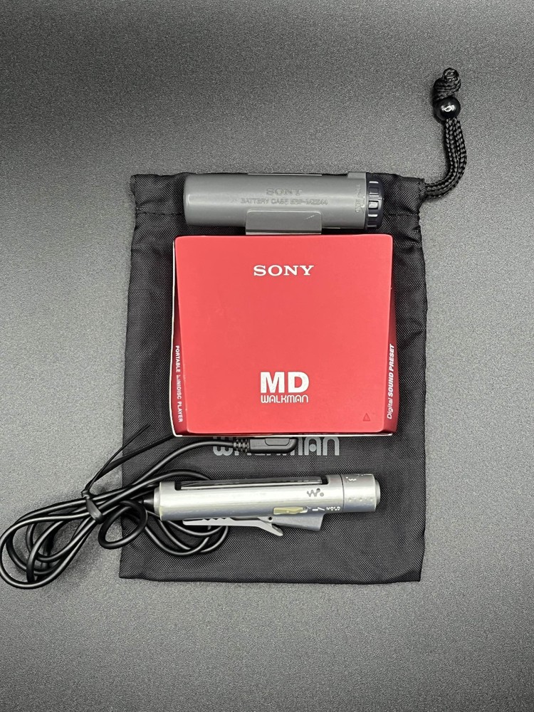 Sony MZ-E75 Walkman MiniDisc MD Player Red with Remote - Working