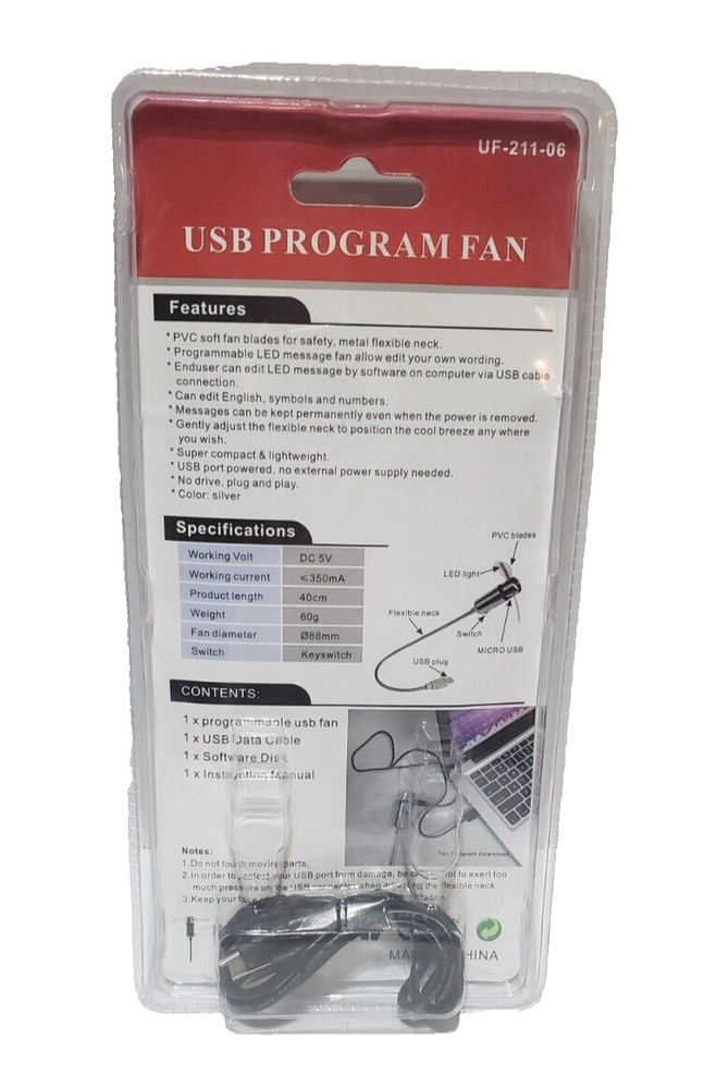 USB Mini Fan Programmable Program Fan