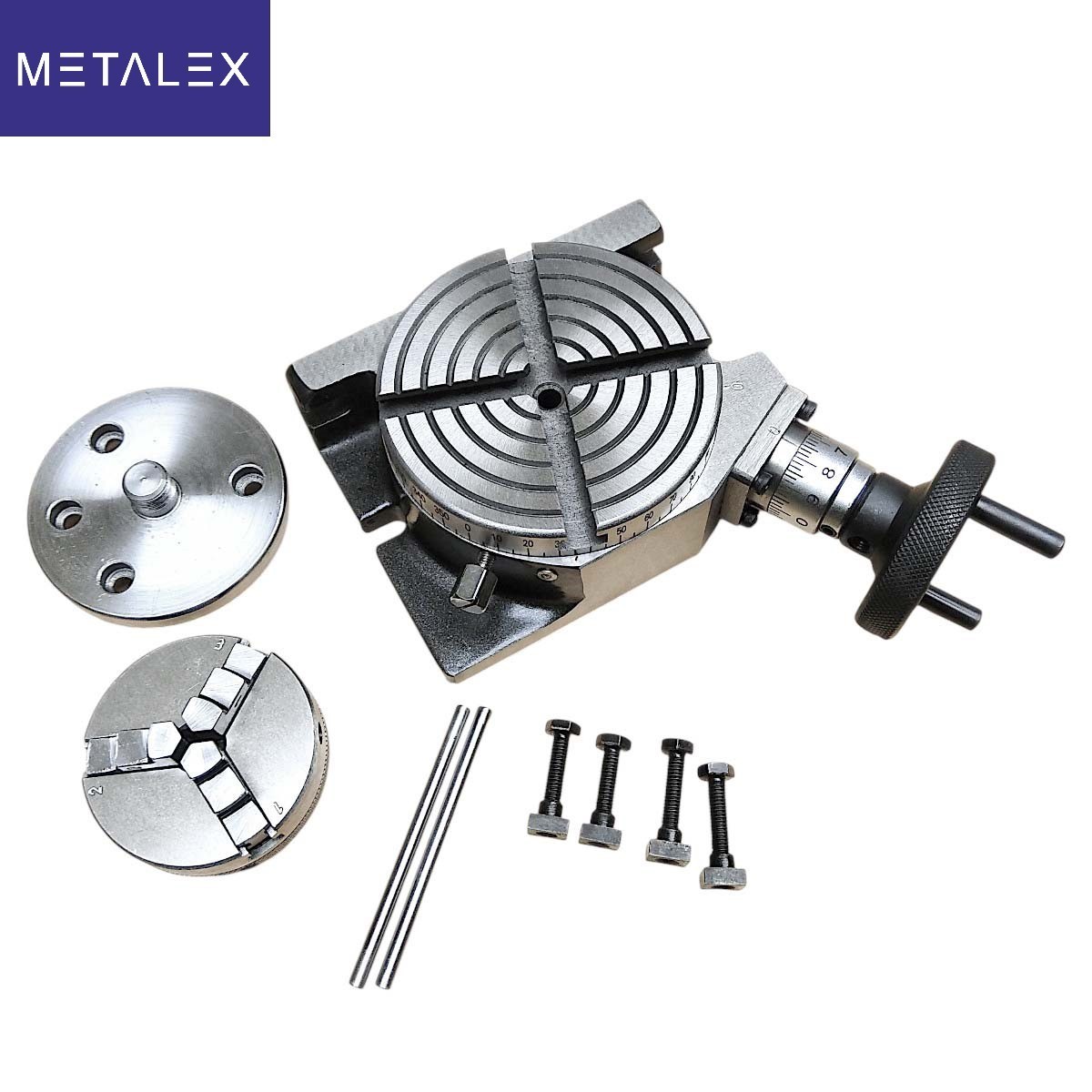 Rotary Table Horizontal And Vertical 4" 100mm + 65mm 3 Jaw Self Centering Chuck