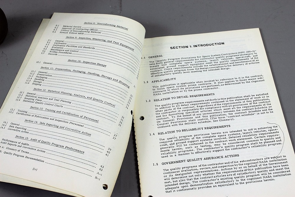 NASA NPC 200-2 Quality Program Provisions Apollo Technical Manual 1962