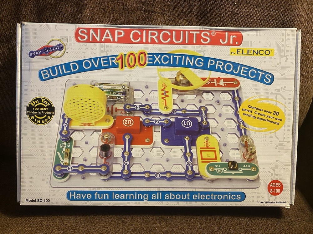 ALMOST 2 COMPLETE SETS!!! Elenco Electronic Snap Circuits Jr SC-100 STEM EUC!!