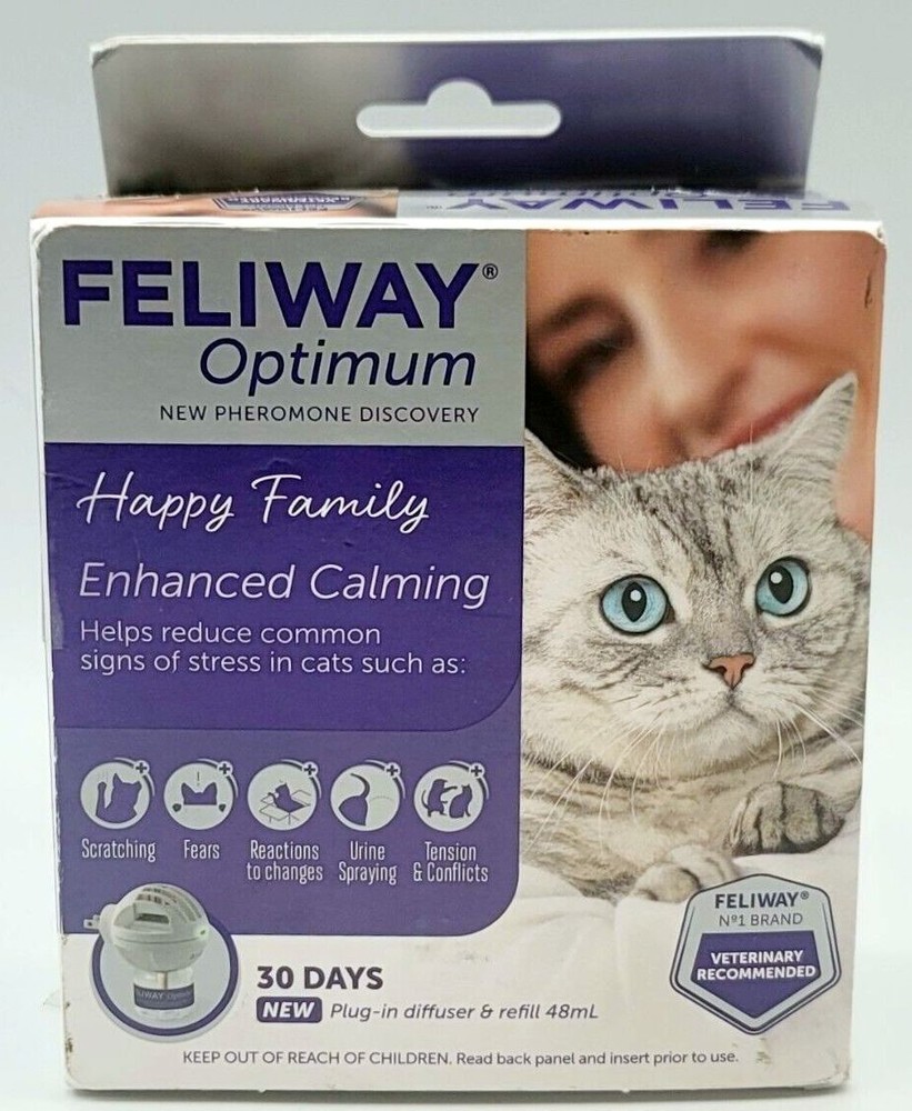 Feliway Optimum Cat Calming Pheromone Diffuser 30 Day Kit   (DAMAGED BOX ONLY)