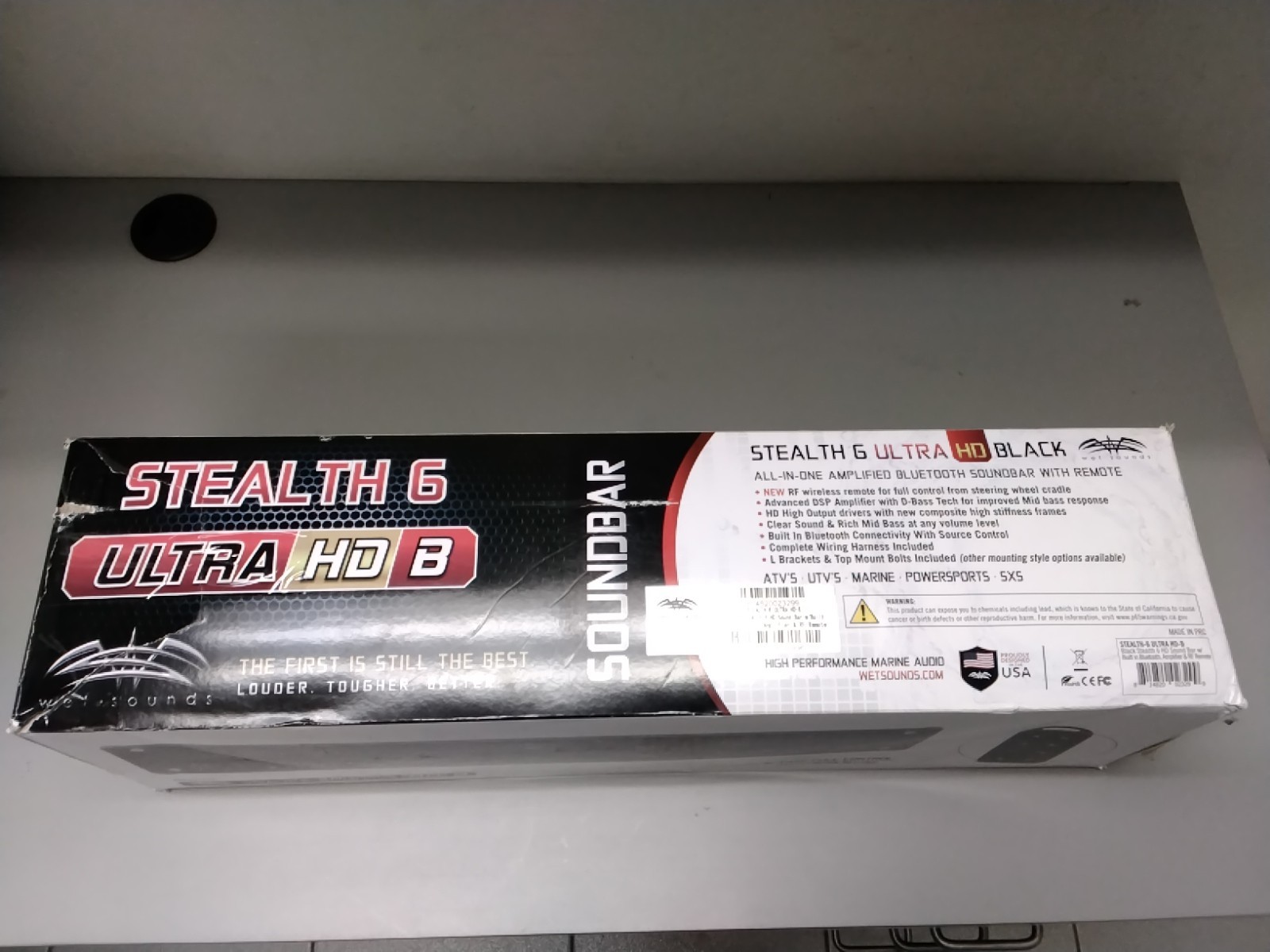 Wet Sounds STEALTH-6 ULTRA HD-B Bluetooth® Soundbar With Remote - 814820023299