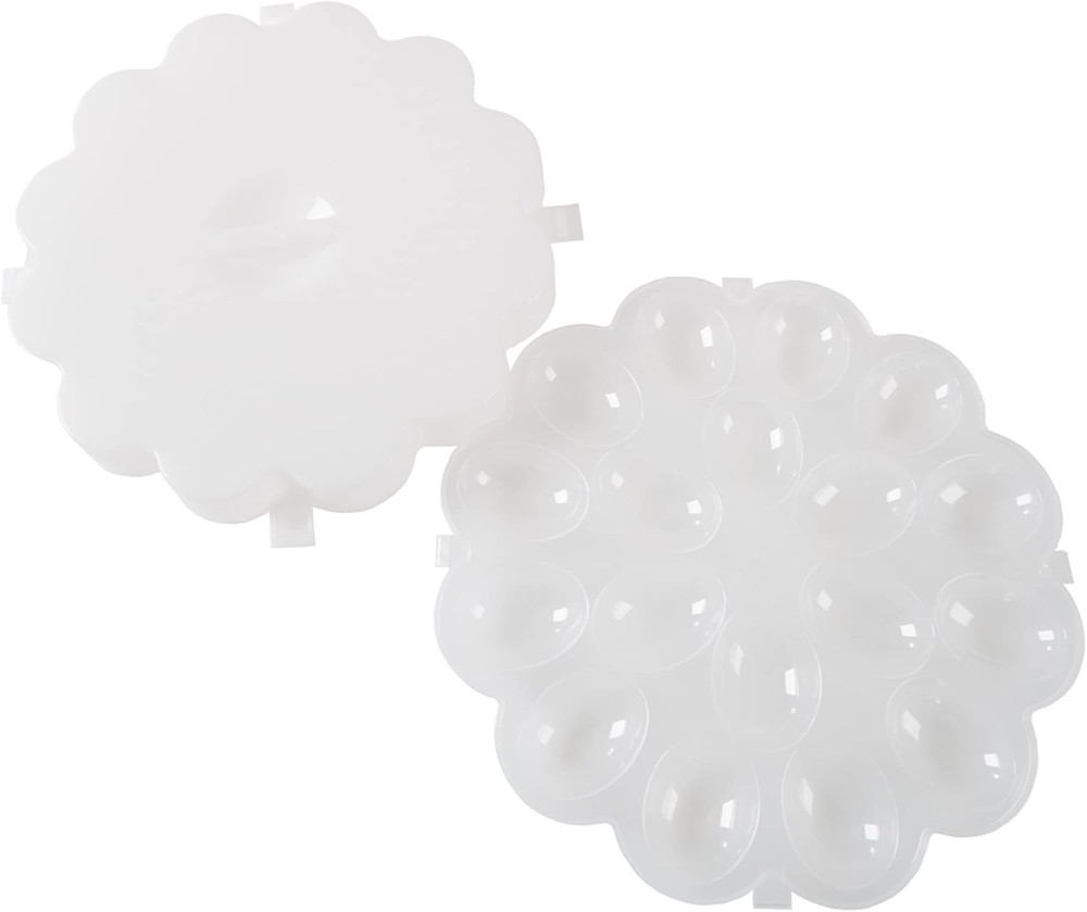 2 Pack Deviled Egg Tray w/ Lid 36 Count Stackable Carrier