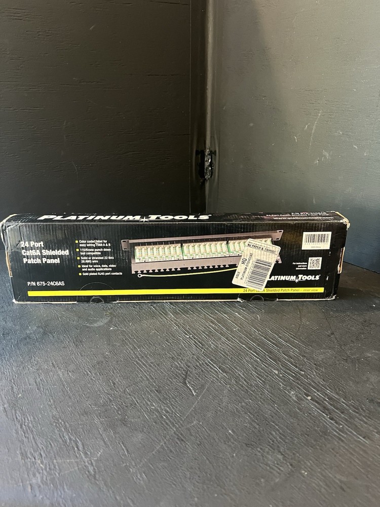 Platinum Tools 675-24C6AS 24 Port Cat6A Shielded Patch Panel