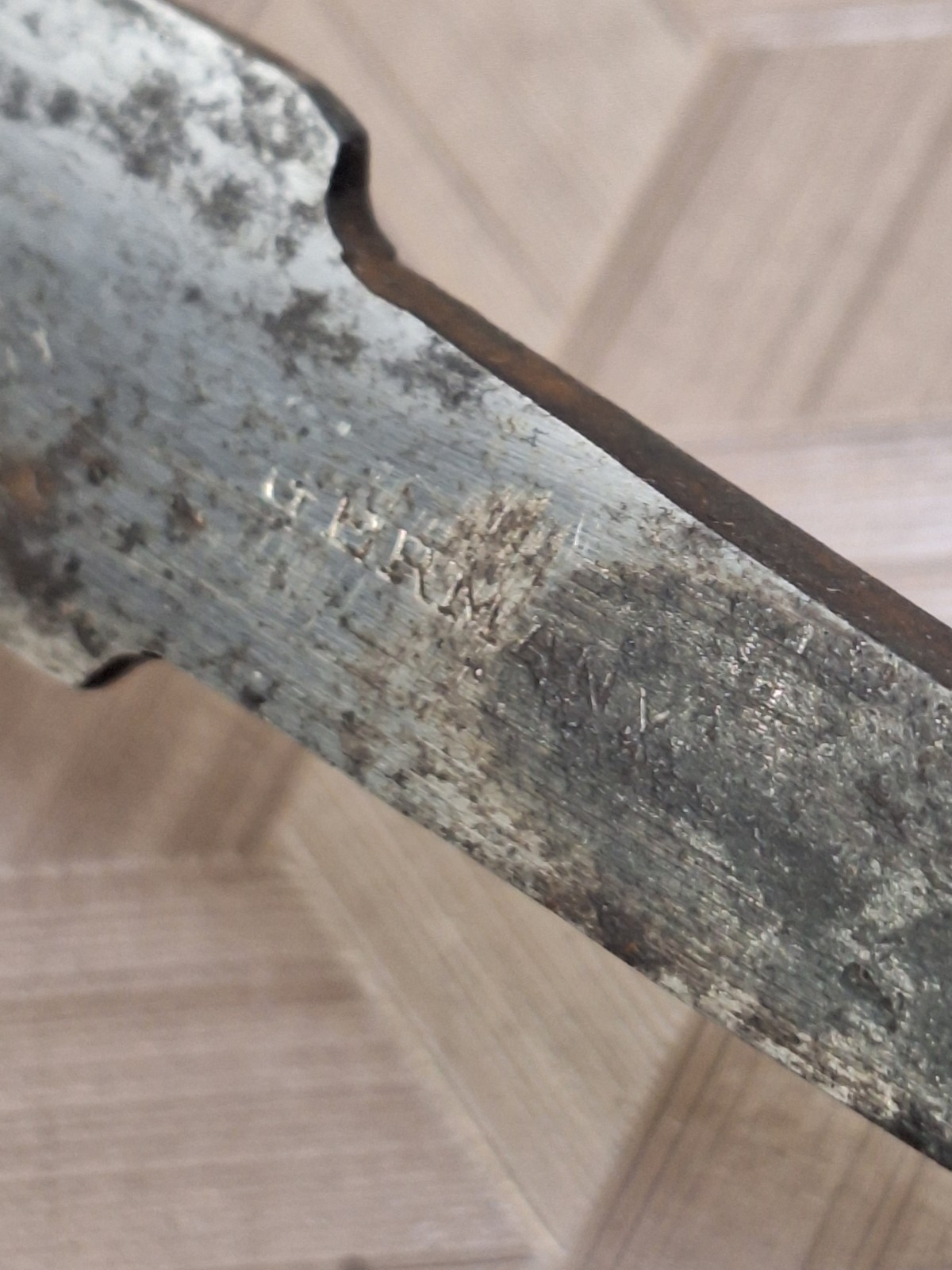 Antique Hand Forged Marked GERMANY Dussack Sword Blade ONLY 15" Blade 21" 0al