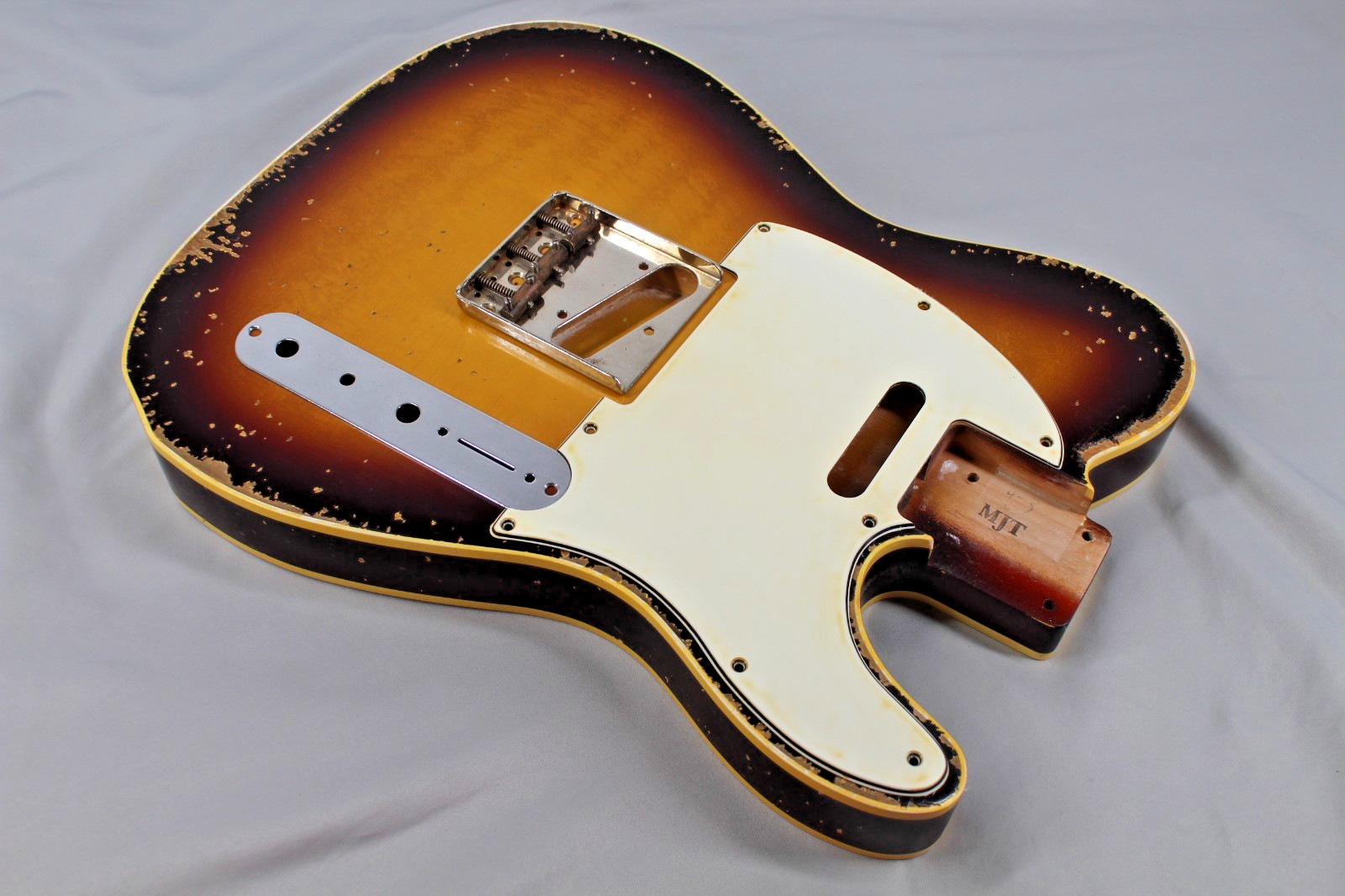 MJT Official Custom Vintage Aged Nitro Guitar Body Mark Jenny Double Bound Burst