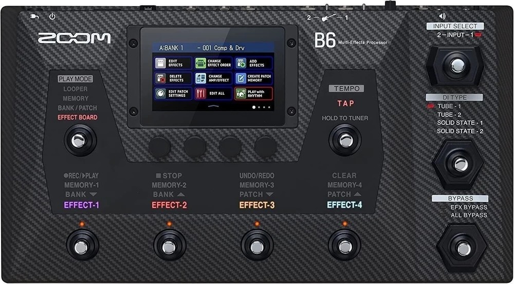 Zoom B6 Bass Multi-Effects Processor for Electric Bass + Bluetooth Adapter