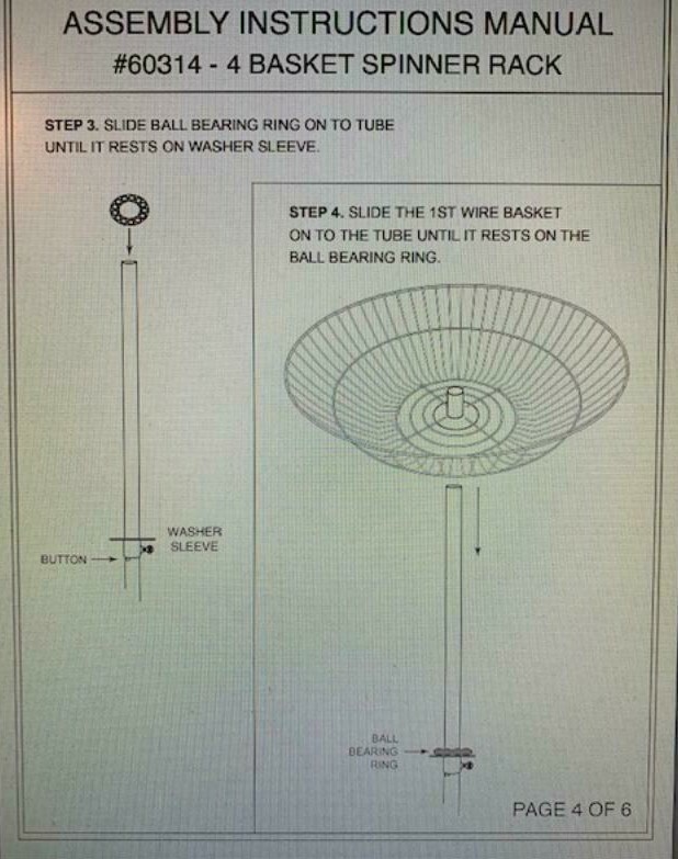 4 Basket Display Wire Floor Tier Spinner Rack Dump Bin Retail Merchandising 63"