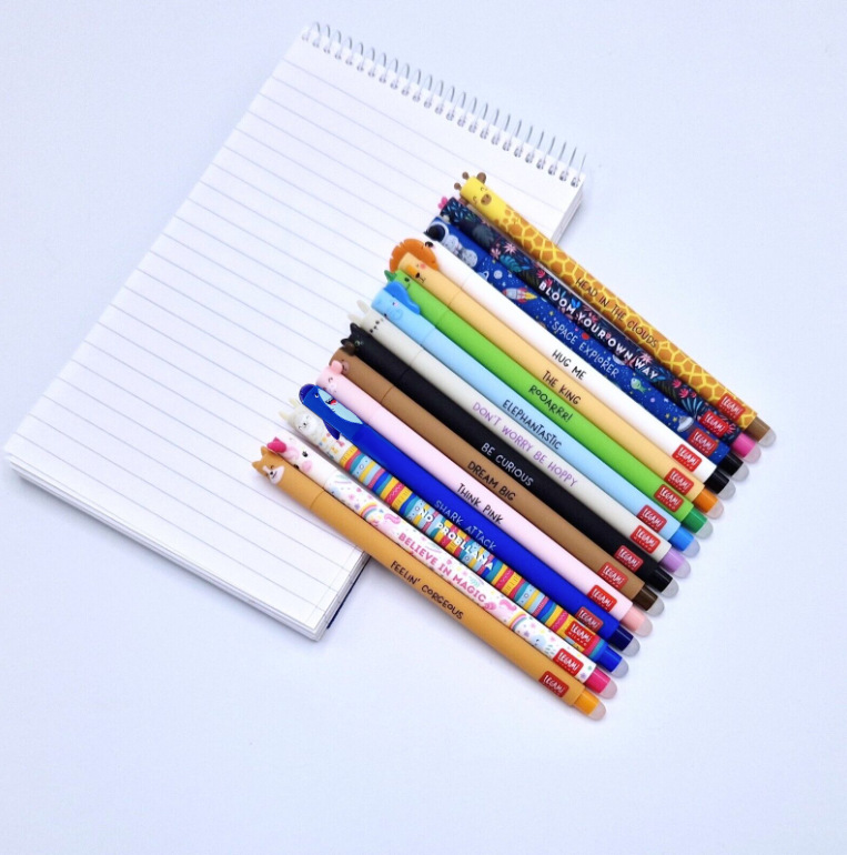 Legami Erasable Gel Pen 0.7mm Tip Kawaii Cute Animal School Stationery