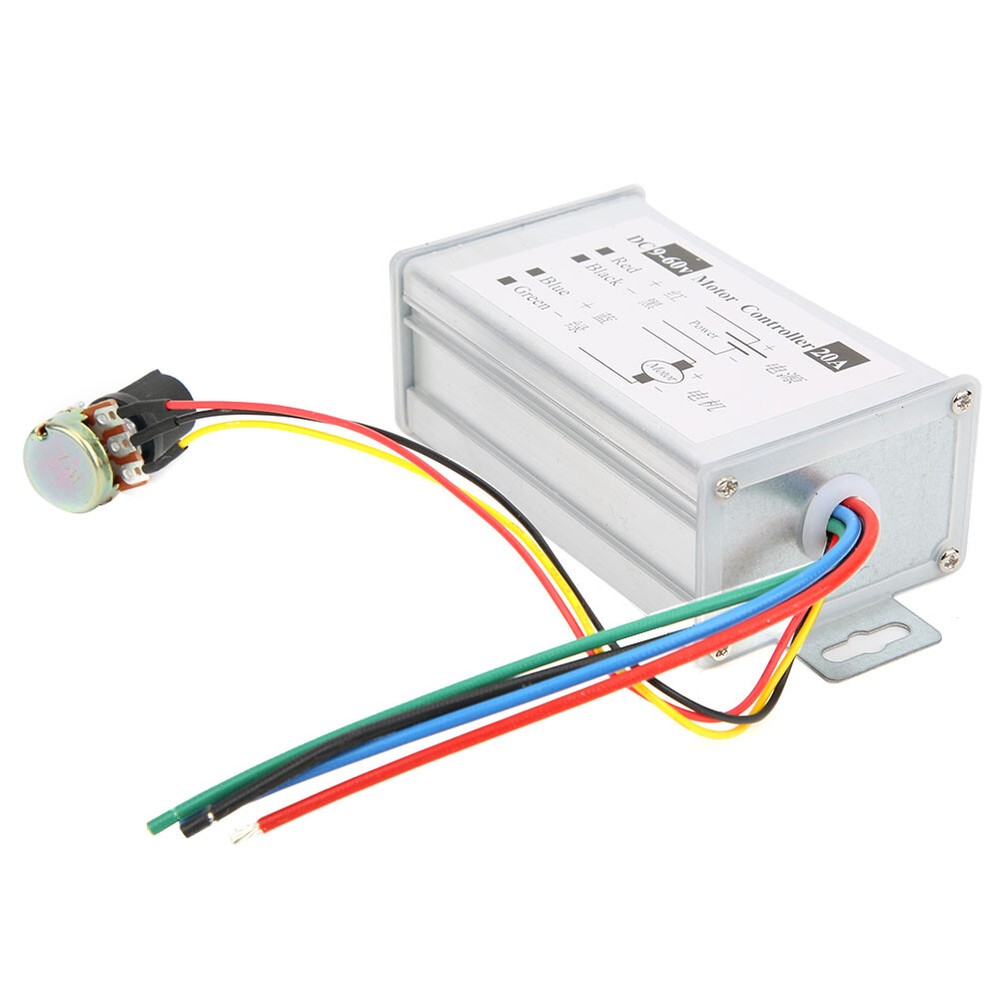 Motor Speed Controller Switch Potentiometer PWM VariableSpeed 20A 9V12V24V48V60V
