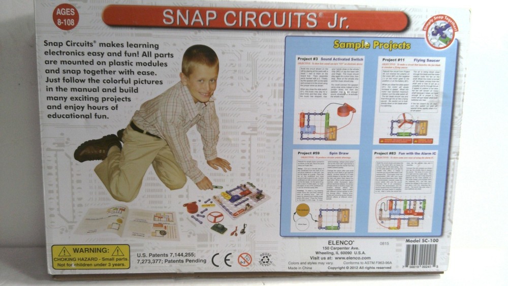 Snap Circuits Jr SC-100 Electronics Exploration Kit Ages 8-108 STEM Learning Toy
