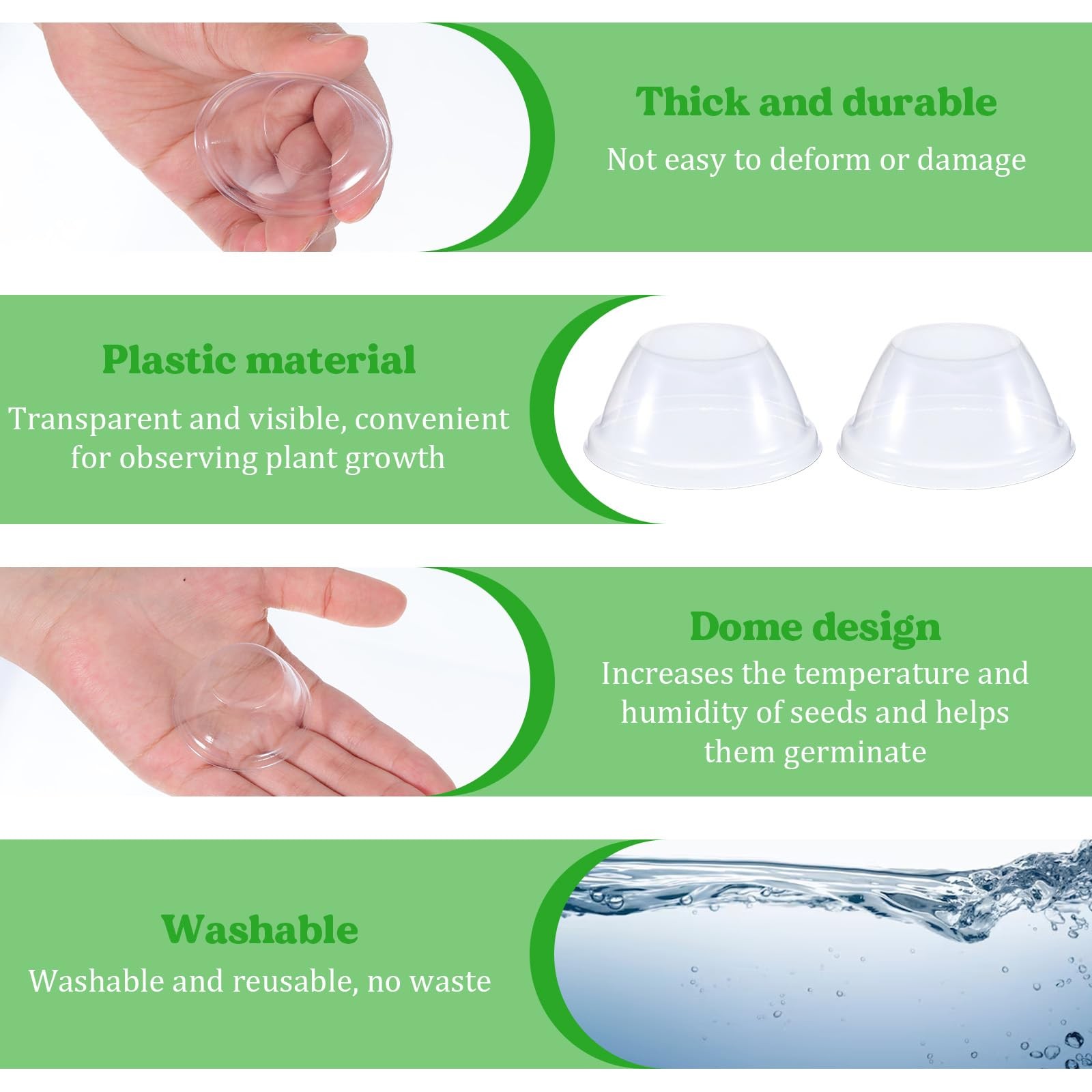 50 Pcs Humidity Domes for Plants Outer Diameter 4.7 cm/1.85 inch transparent