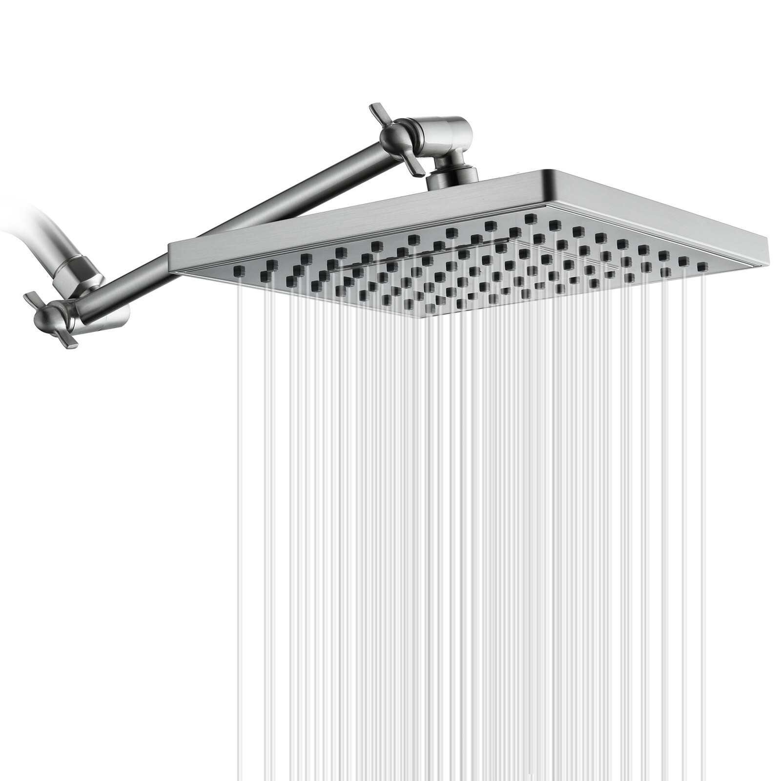 New Rain Shower Head with 10 Inch Adjustable Extension Arm Combo-PAS1807-02