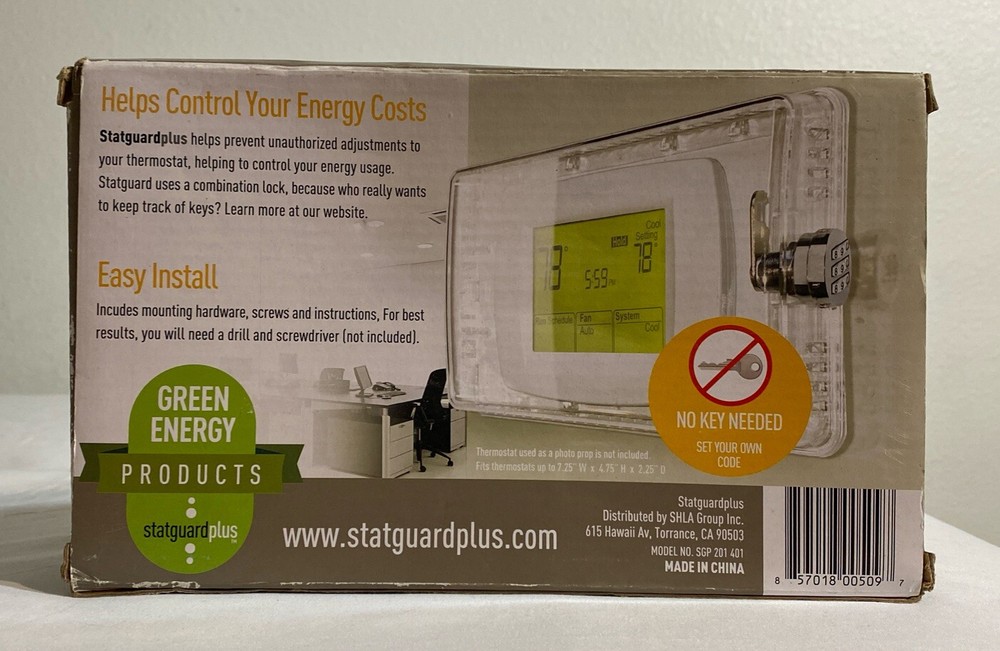 StatGuardPlus Universal Thermostat Guard Clear Changeable Combination Code Lock