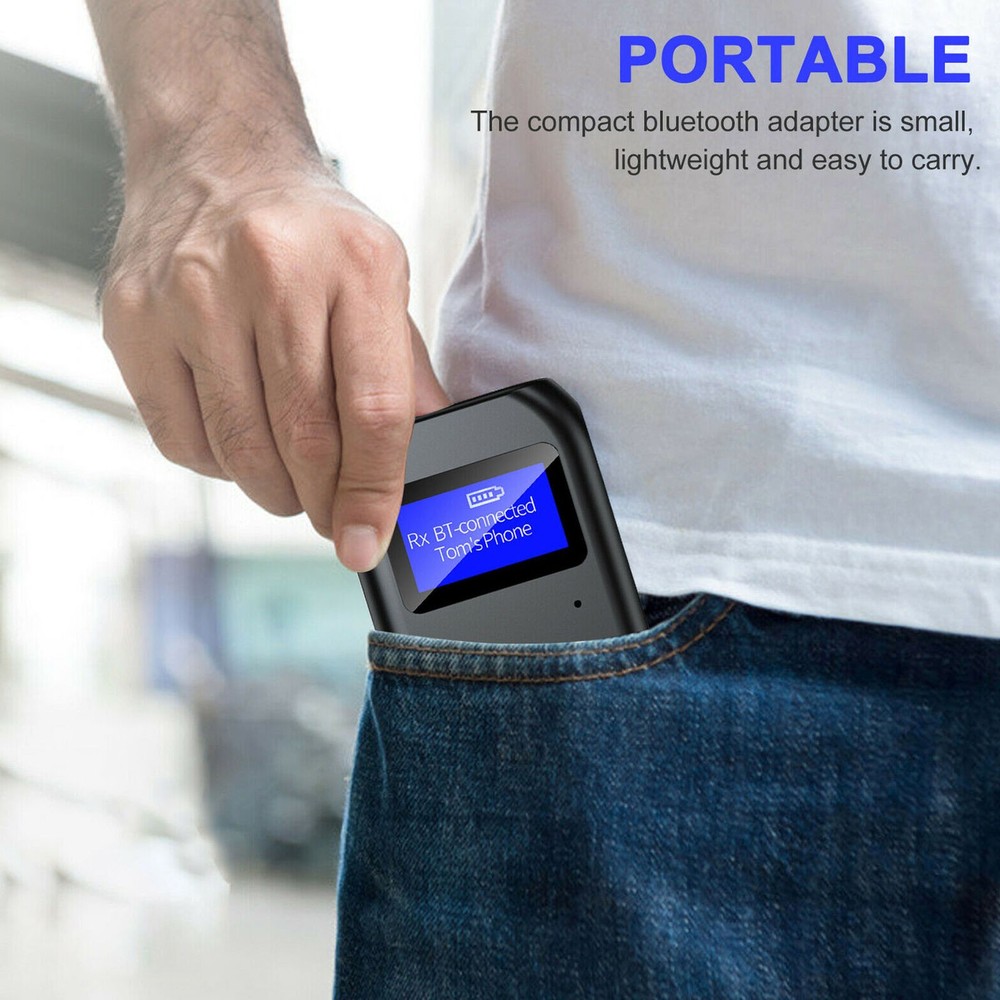 3 in1 Bluetooth 5.0 Transmitter Receiver Wireless Audio 3.5mm Adapter for TV PC