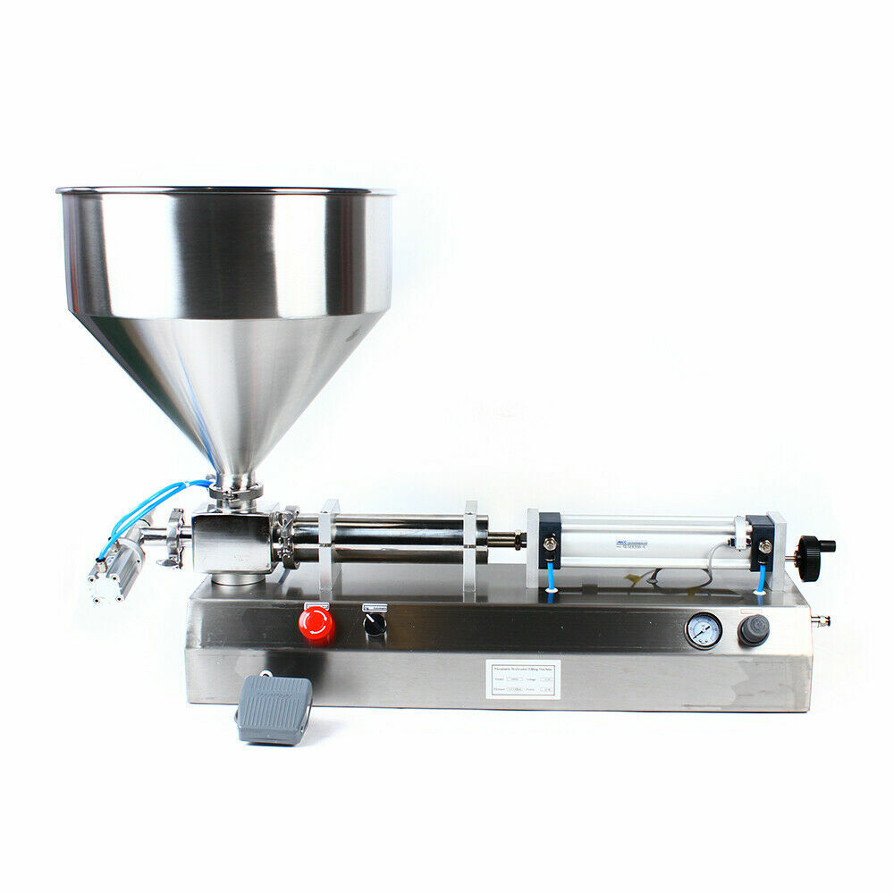 Pneumatic Filler Liquid Paste Filling Machine 50-500ml Cream Cosmetic 40L Hopper