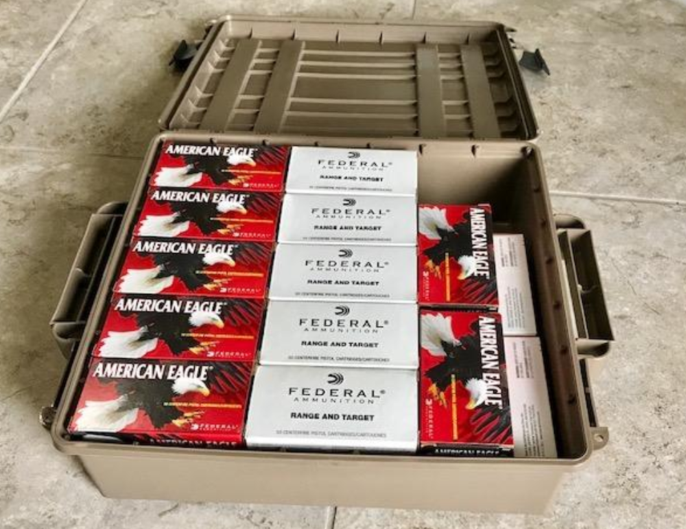 Ammo Box Storage Case Stackable Ammunition Crate Utility Can 2 Lock Water Seal