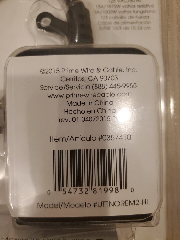 Prime - Outdoor Remote Control Power System - Wireless Range 80' Intertek - NEW