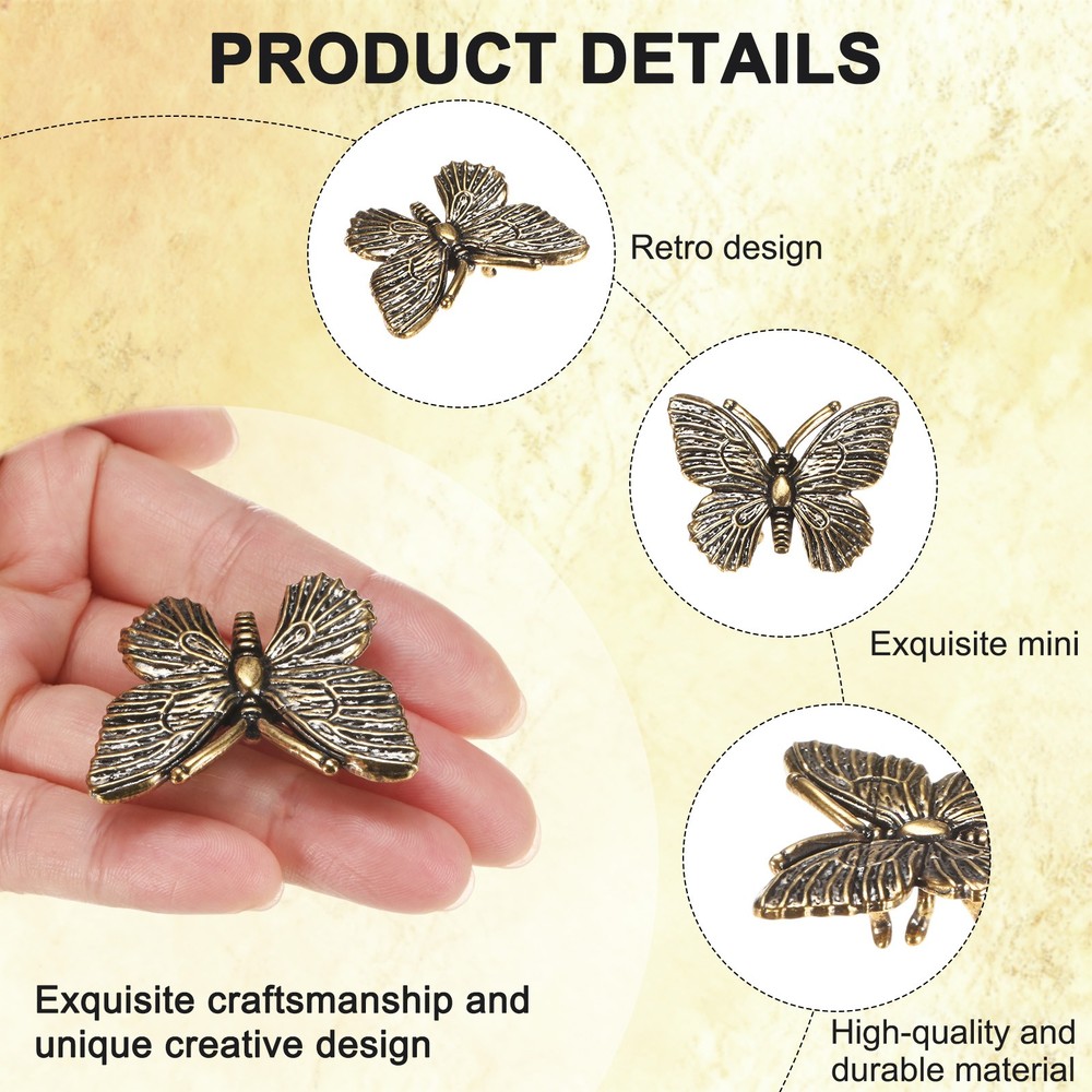 5-Pack Bird Bath Copper Disk, Mini Bird Bath Copper Ornaments [Butterfly]