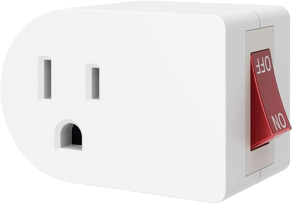 2 Pack Grounded Wall Tap Adapter with On/Off Switch - Compact Design